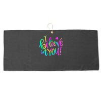 Test Day Teach.er I Believe In You Testing Day Tie Dye Large Microfiber Waffle Golf Towel