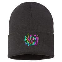 Test Day Teach.er I Believe In You Testing Day Tie Dye Sustainable Knit Beanie