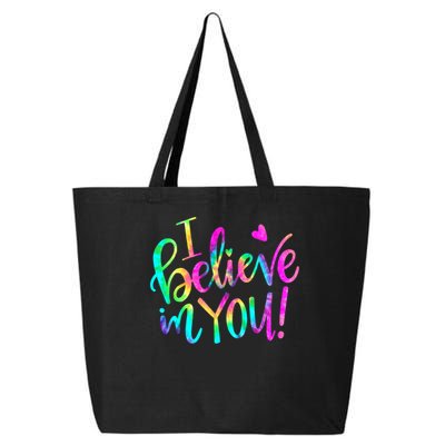 Test Day Teach.er I Believe In You Testing Day Tie Dye 25L Jumbo Tote