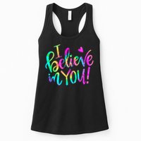Test Day Teach.er I Believe In You Testing Day Tie Dye Womens Tank Top