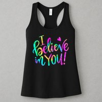 Test Day Teach.er I Believe In You Testing Day Tie Dye Womens Tank Top