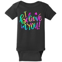 Test Day Teach.er I Believe In You Testing Day Tie Dye Baby Bodysuit