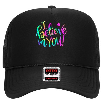 Test Day Teach.er I Believe In You Testing Day Tie Dye Trucker Hat