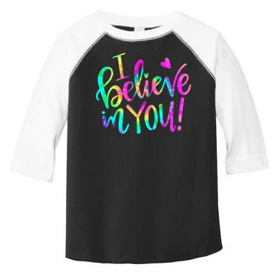 Test Day Teach.er I Believe In You Testing Day Tie Dye Toddler Fine Jersey T-Shirt
