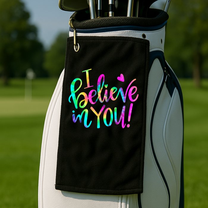 Test Day Teach.er I Believe In You Testing Day Tie Dye Golf Towel