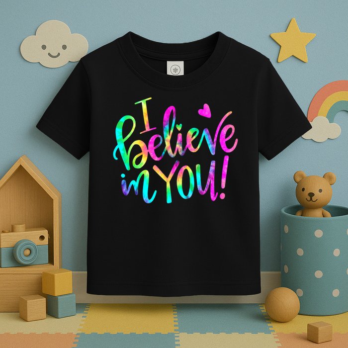 Test Day Teach.er I Believe In You Testing Day Tie Dye Toddler T-Shirt