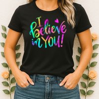Test Day Teach.er I Believe In You Testing Day Tie Dye Womens T-Shirt