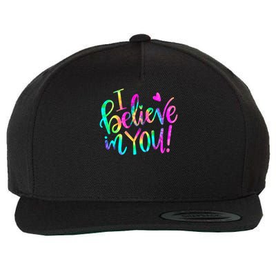 Test Day Teach.er I Believe In You Testing Day Tie Dye Wool Snapback Cap