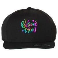 Test Day Teach.er I Believe In You Testing Day Tie Dye Wool Snapback Cap