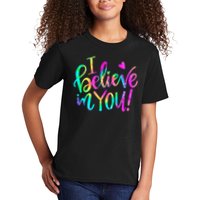 Test Day Teach.er I Believe In You Testing Day Tie Dye Kids T-Shirt