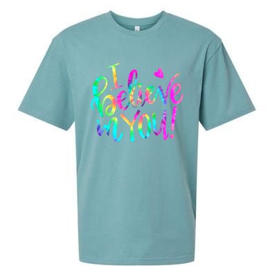 Test Day Teach.er I Believe In You Testing Day Tie Dye Sueded Cloud Jersey T-Shirt