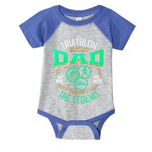 Triathlon Dad The The Myth The Legend Gift Infant Baby Jersey Bodysuit