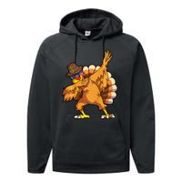 Thanksgiving Dabbing Turkey Day Performance Fleece Hoodie