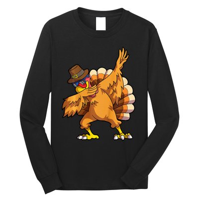 Thanksgiving Dabbing Turkey Day Long Sleeve Shirt