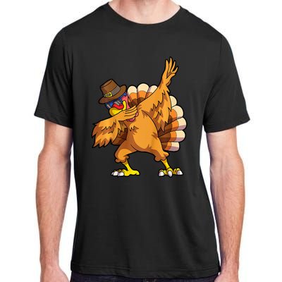 Thanksgiving Dabbing Turkey Day Adult ChromaSoft Performance T-Shirt