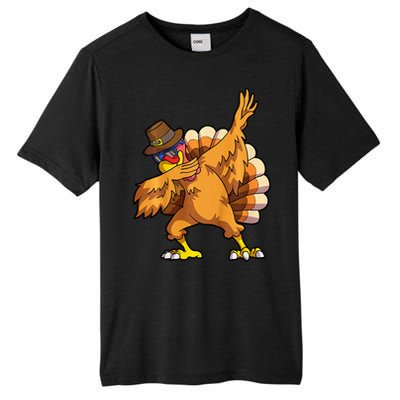 Thanksgiving Dabbing Turkey Day Tall Fusion ChromaSoft Performance T-Shirt