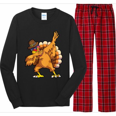 Thanksgiving Dabbing Turkey Day Long Sleeve Pajama Set