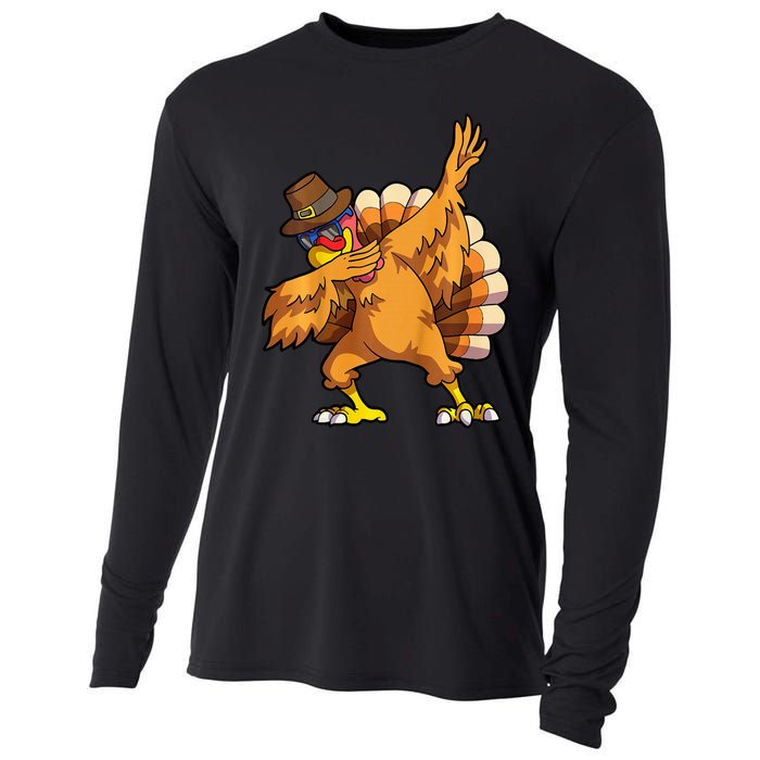 Thanksgiving Dabbing Turkey Day Cooling Performance Long Sleeve Crew