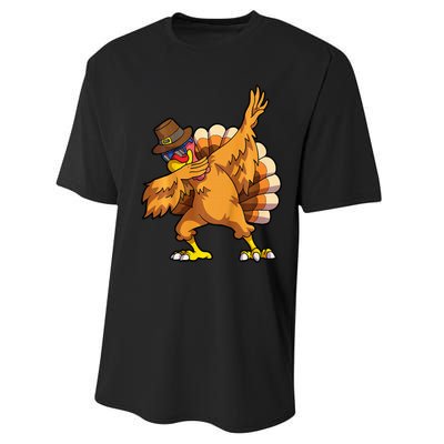 Thanksgiving Dabbing Turkey Day Performance Sprint T-Shirt