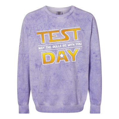 Test Day Testing May The Skills Be With You School Colorblast Crewneck Sweatshirt