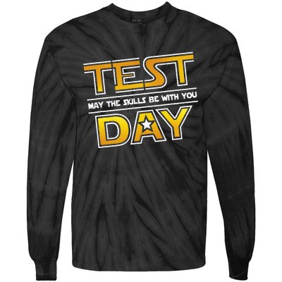 Test Day Testing May The Skills Be With You School Tie-Dye Long Sleeve Shirt