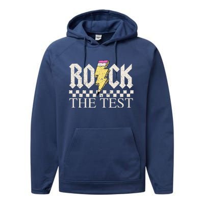 Testing Day Teacher Student Motivational Rock The Test Performance Fleece Hoodie