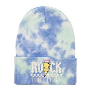 Testing Day Teacher Student Motivational Rock The Test Tie Dye 12in Knit Beanie