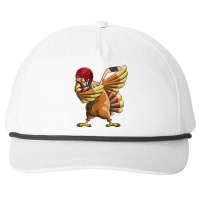 Thanksgiving Dabbing Turkey Funny Hockey Dab Dance Pilgrim Gift Snapback Five-Panel Rope Hat