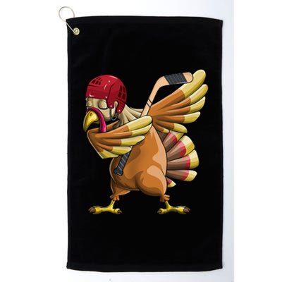 Thanksgiving Dabbing Turkey Funny Hockey Dab Dance Pilgrim Gift Platinum Collection Golf Towel