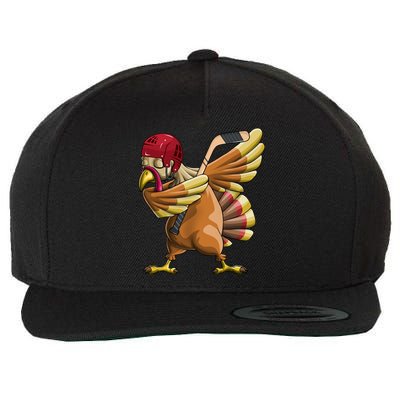 Thanksgiving Dabbing Turkey Funny Hockey Dab Dance Pilgrim Gift Wool Snapback Cap