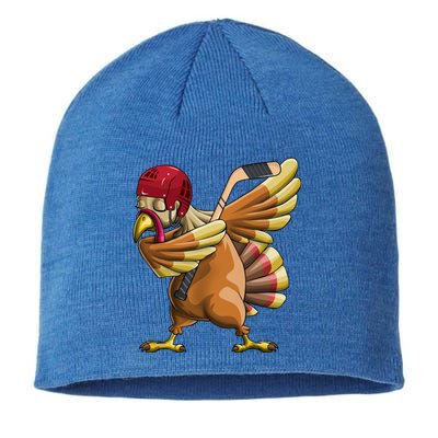 Thanksgiving Dabbing Turkey Funny Hockey Dab Dance Pilgrim Gift Sustainable Beanie