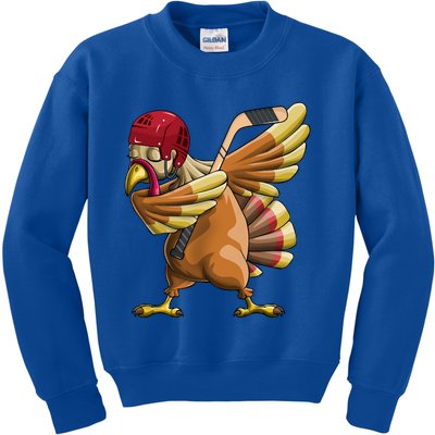 Thanksgiving Dabbing Turkey Funny Hockey Dab Dance Pilgrim Gift Kids Sweatshirt