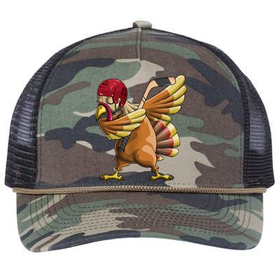 Thanksgiving Dabbing Turkey Funny Hockey Dab Dance Pilgrim Gift Retro Rope Trucker Hat Cap