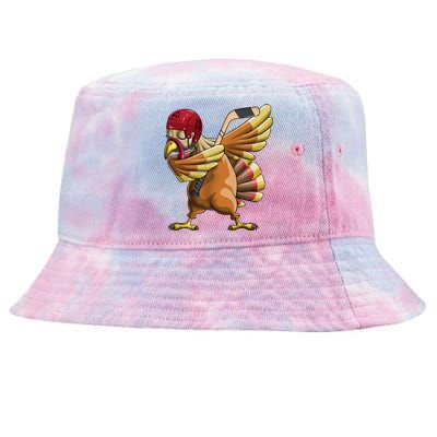 Thanksgiving Dabbing Turkey Funny Hockey Dab Dance Pilgrim Gift Tie-Dyed Bucket Hat