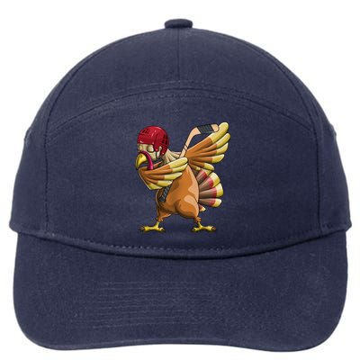 Thanksgiving Dabbing Turkey Funny Hockey Dab Dance Pilgrim Gift 7-Panel Snapback Hat