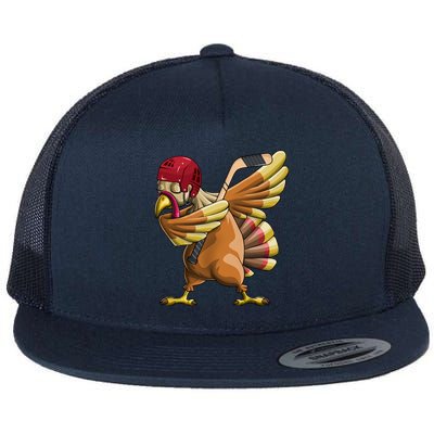 Thanksgiving Dabbing Turkey Funny Hockey Dab Dance Pilgrim Gift Flat Bill Trucker Hat