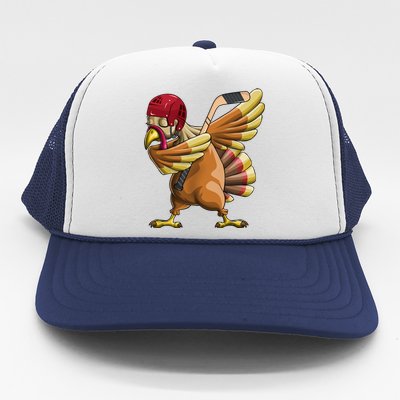 Thanksgiving Dabbing Turkey Funny Hockey Dab Dance Pilgrim Gift Trucker Hat