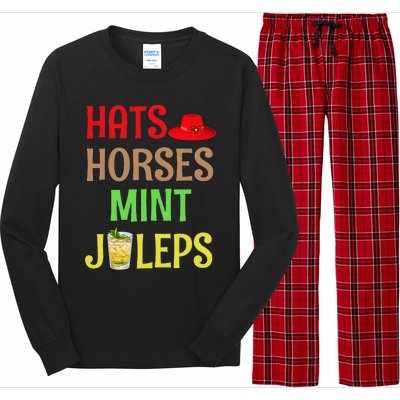 Talk Derby To Me Hats Horses Mint Juleps Long Sleeve Pajama Set