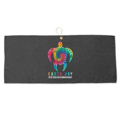 Tie Dye Turtle Lover Earth Day 2024 Costume Environmental Large Microfiber Waffle Golf Towel