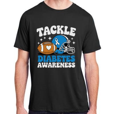 Tackle Diabetic Type 1 Blue Football Diabetes Awareness T1d Adult ChromaSoft Performance T-Shirt