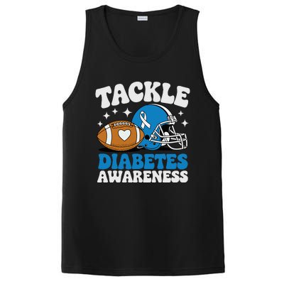 Tackle Diabetic Type 1 Blue Football Diabetes Awareness T1d PosiCharge Competitor Tank