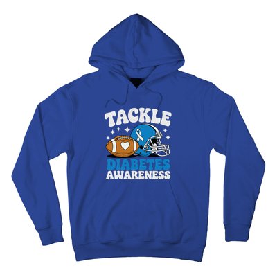 Tackle Diabetic Type 1 Blue Football Diabetes Awareness T1d Hoodie