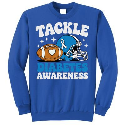 Tackle Diabetic Type 1 Blue Football Diabetes Awareness T1d Sweatshirt