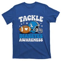 Tackle Diabetic Type 1 Blue Football Diabetes Awareness T1d T-Shirt