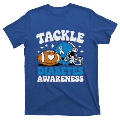 Tackle Diabetic Type 1 Blue Football Diabetes Awareness T1d T-Shirt