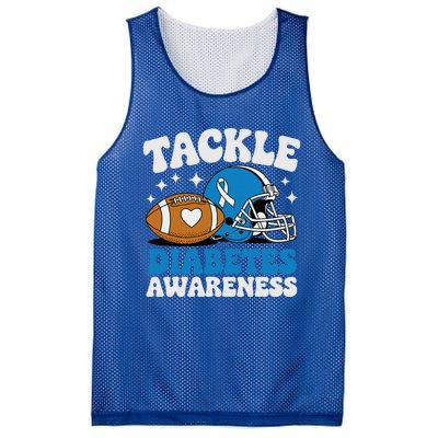 Tackle Diabetic Type 1 Blue Football Diabetes Awareness T1d Mesh Reversible Basketball Jersey Tank