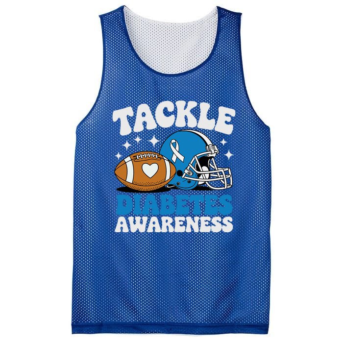 Tackle Diabetic Type 1 Blue Football Diabetes Awareness T1d Mesh Reversible Basketball Jersey Tank