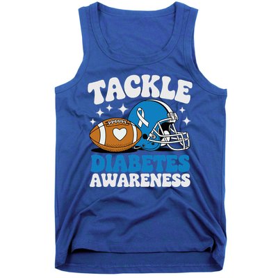 Tackle Diabetic Type 1 Blue Football Diabetes Awareness T1d Tank Top