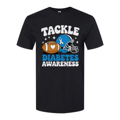 Tackle Diabetic Type 1 Blue Football Diabetes Awareness T1d Softstyle® CVC T-Shirt