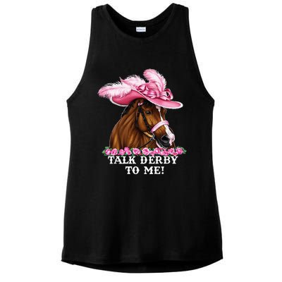 Talk Derby To Me Funny Horse Racing Lover Ladies PosiCharge Tri-Blend Wicking Tank